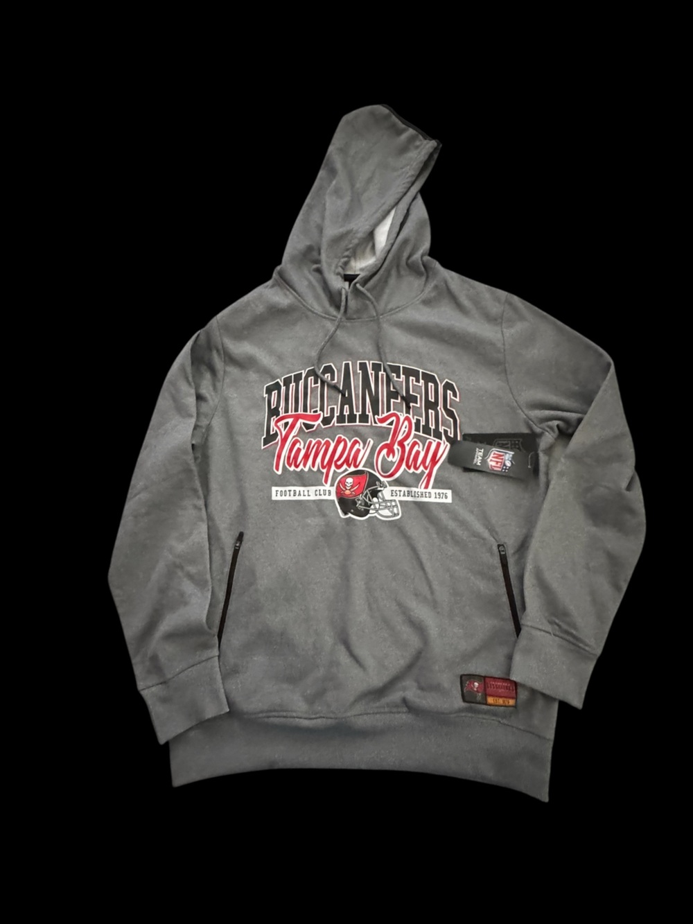 New men’s Tampa Bay Buccaneers Gray Pullover Hoodie medium